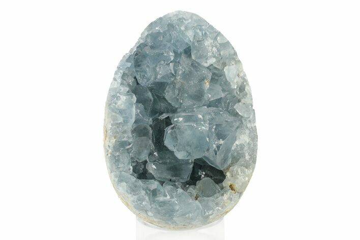 Crystal Filled Celestine (Celestite) Egg Geode - Madagascar #241862